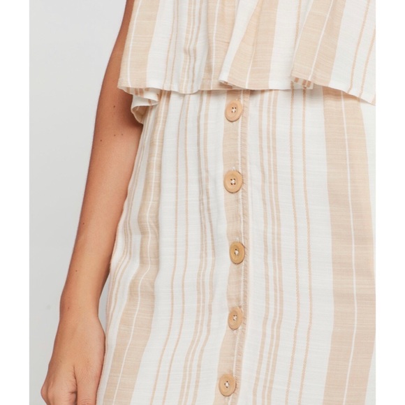 L*space White Striped Strapless Summer Dress - M - Picture 4 of 4